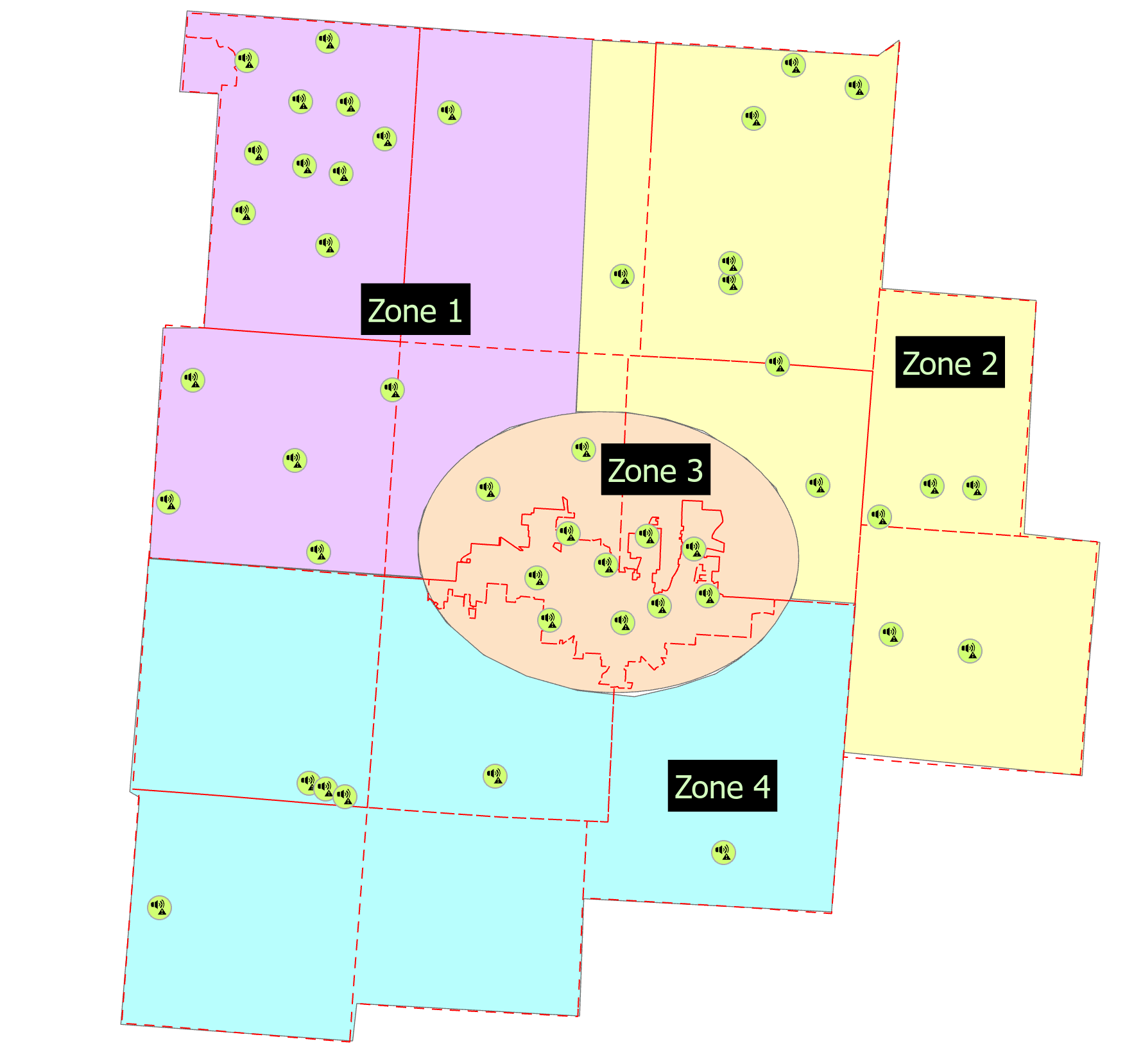 Siren Zone Map